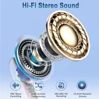 Беспроводные спортивные наушники Bluetooth 5.3 с заушинами, 40ч работы, LED дисплей — фото 5