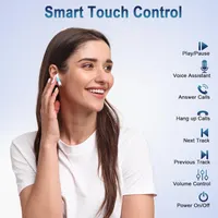Беспроводные спортивные наушники Bluetooth 5.3 с заушинами, 40ч работы, LED дисплей — фото 7