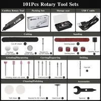 HARDELL Mini Cordless Rotary Tool 4V, Power Rotary Tool Kit 5-Speeds 25000RPM with 101pcs Accessories, Type-C Charging Rotary Tool Cordless for Carving, Sanding, Drilling, Cutting, Polishing etc — фото 3