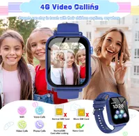 Детские смарт-часы 4G с GPS трекером и Видеозвонками, Wi-Fi, SOS, Голубые — фото 7