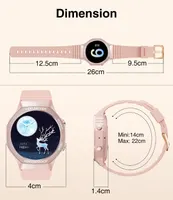 Женские фитнес-часы с функцией звонка (Pink), 1.7" Сенсорный экран, IP67
