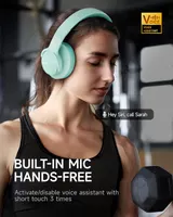 Picun B8 Bluetooth Over Ear Headphones, 120H Playtime with 3 EQ Modes, Low Latency, Hands-Free Calls, Deep Bass for Travel, Home, Office & PC (Cyan) — фото 4