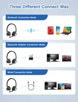 Беспроводная гарнитура New Bee (Bluetooth + USB Dongle) для ПК/Офиса, Mute, Черная — фото 2