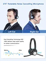 Беспроводная гарнитура New Bee (Bluetooth + USB Dongle) для ПК/Офиса, Mute, Черная — фото 3