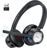 Беспроводная гарнитура New Bee (Bluetooth + USB Dongle) для ПК/Офиса, Mute, Черная — фото 6