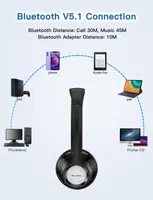 New Bee Wireless Headset, Bluetooth Headset with Microphone Noise Canceling & USB Dongle 20hrs Talk time & Mute Button for Work/PC/Office/Zoom/Skype — фото 5