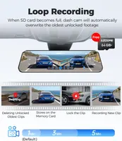 Відеореєстратор-дзеркало AZDOME PG17 (4K + 1080P), 12" Сенсорний, GPS, Voice Control — фото 8