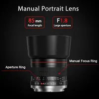 Портретний об'єктив 85mm f/1.8 для Canon EF (Мануальний), Світлосильний, Для Боке