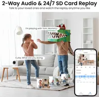 Набор Wi-Fi камер для дома AOQEE (2 шт), 2K, Видеоняня, Детекция людей, 360° — фото 4