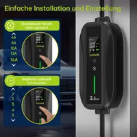 Портативна зарядка для електромобіля SYNCWIRE Type 2 (Schuko), 6-16A, 7.5м, 3.5кВт — фото 2