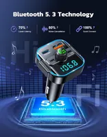 FM-трансмітер Bluetooth 5.3 в авто (2026), Зарядка PD 36W + QC 3.0, 2 мікрофони — фото 4