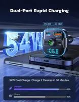 FM-трансмиттер Bluetooth 5.3 в авто (2026), Зарядка PD 36W + QC 3.0, 2 микрофона — фото 7