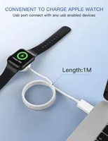 Зарядний кабель для Apple Watch (Магнітний), 1 метр, Портативний, Білий — фото 4