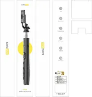 Селфі-палиця трипод Q05 (100 см) з пультом Bluetooth та підсвічуванням (Опція), Чорна — фото 2