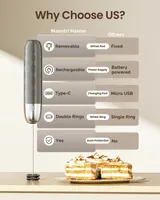 Спінювач молока (Капучинатор) акумуляторний LunaFro, Нержавіюча сталь, Без підставки — фото 3