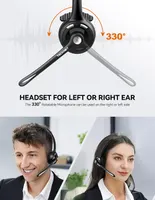 Беспроводная гарнитура TECKNET с микрофоном (Bluetooth + USB Dongle), Шумоподавление, Mute — фото 6