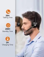 Беспроводная гарнитура TECKNET с микрофоном (Bluetooth + USB Dongle), Шумоподавление, Mute — фото 7