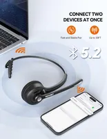 Беспроводная гарнитура TECKNET с микрофоном (Bluetooth + USB Dongle), Шумоподавление, Mute — фото 8