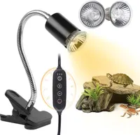 Tortoise Heat Lamp Basking Spot, Reptile UVA UVB Lamp with Clamp Stand(Cycle Timer), 360°Rotatable Turtle UVB Heat Bulb 25W & 50W for Lizard, Snake, Chameleon, Beared Dragon — фото 7