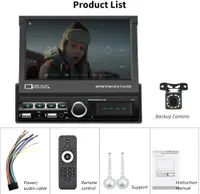 Магнітола 1 Din з висувним екраном 7" (Моторизована), MirrorLink, Bluetooth, Камера — фото 3