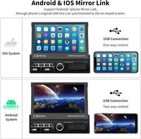 Магнітола 1 Din з висувним екраном 7" (Моторизована), MirrorLink, Bluetooth, Камера — фото 7