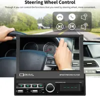 Single Din Car Stereo 7 Inch Automatic Flip Out Touch Screen Car Radio with Phonelink,Car MP5 Player Bluetooth FM Car Stereo 1 Din Support USB/AUX/Mirror Link/SWC/AUX In+BackUp Camera — фото 2