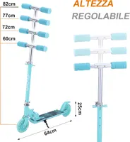 Scooter for Kids Ages 4-7 Girls and Boys, 2 Wheels LED Light Up 3 Adjustable Height Folding Kid Scooters with Kickstand & Rear Brake