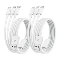 Мультикабель для заряджання 3-в-1 (Type-C, Micro-USB, Lightning), 2 метри, Нейлон — фото 2