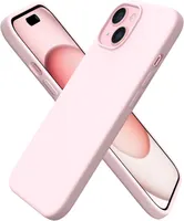 Силіконовий чохол ORNARTO для iPhone 15 (6.1 дюйма), Мікрофібра всередині, Рожевий — фото 2