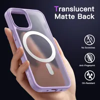 Магнітний чохол JETech для iPhone 12 mini (5.4"), MagSafe, Напівпрозорий матовий, Синій — фото 6