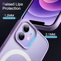 Магнитный чехол JETech для iPhone 12 mini (5.4"), MagSafe, Полупрозрачный матовый, Синий — фото 3