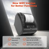 Чековий термопринтер 80мм MUNBYN, Wi-Fi LAN USB POS принтер з автообрізником — фото 4