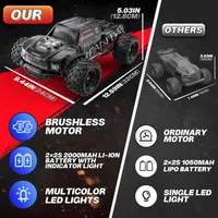 Радіокерований позашляховик 1:14 DEERC, Безщітковий мотор 70 км/год, 4x4 Truggy, 2 АКБ — фото 6