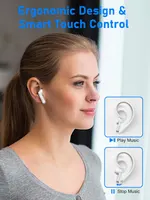 Беспроводные наушники Bluetooth 5.3 Без бренду (ENC, 40 ч, IP7), С LED дисплеем, Жемчужные — фото 7