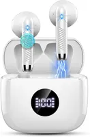 Бездротові навушники Bluetooth 5.3 Без бренду (ENC, 40 год, IP7), З LED дисплеєм, Перлинні — фото 2