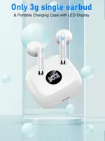 Бездротові навушники Bluetooth 5.3 Без бренду (ENC, 40 год, IP7), З LED дисплеєм, Перлинні — фото 3