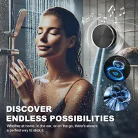 Bone Conduction Speaker-Portable Magnetic Bluetooth Speaker-Mini Speaker,1Pack -Shower Speaker Bluetooth -Mini Speakers Wireless Bluetooth (Black) — фото 9