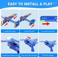 Игрушка пистолет-катапульта с 3 самолетами TODARRUN, LED пенопластовые планеры — фото 5