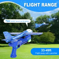 Игрушка пистолет-катапульта с 3 самолетами TODARRUN, LED пенопластовые планеры — фото 7