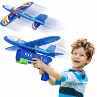 Игрушка пистолет-катапульта с 3 самолетами TODARRUN, LED пенопластовые планеры — фото 9