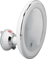 Косметическое зеркало 10х с LED подсветкой Без бренду, Настенное на присоске, Круглое