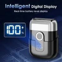 Mini Electric Shaver Mini Led Digital Display Men Rechargeable Type-c Charging Car Portable Shaver Men Women Home Razor — фото 2