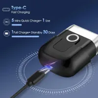 Mini Electric Shaver Mini Led Digital Display Men Rechargeable Type-c Charging Car Portable Shaver Men Women Home Razor — фото 4