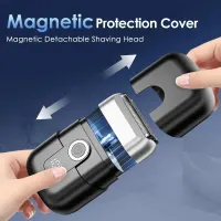 Mini Electric Shaver Mini Led Digital Display Men Rechargeable Type-c Charging Car Portable Shaver Men Women Home Razor — фото 5