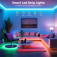 Розумна світлодіодна RGB стрічка 15 метрів Без бренду, Керування з телефону, Синхронізація з музикою — фото 4