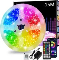 Розумна світлодіодна RGB стрічка 15 метрів Без бренду, Керування з телефону, Синхронізація з музикою — фото 6