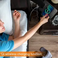 Настільна LED лампа joyshie з бездротовою зарядкою, USB порт, 5 режимів, Біла — фото 4