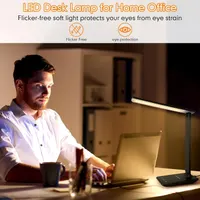 Wireless Charging Desk Lamp - Dimmable LED Table Lamp with USB Port, 5 Lighting Modes, Touch Control for Study, Reading, Bedroom, Office white — фото 5