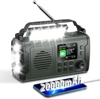 Екстрене радіо 20000mAh Без бренду, Bluetooth, DAB/FM, Динамо-машина, Сонячна панель — фото 2