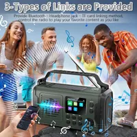 Екстрене радіо 20000mAh Без бренду, Bluetooth, DAB/FM, Динамо-машина, Сонячна панель — фото 4